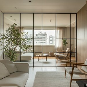 Elegant interior glass wall panels for home partition and design