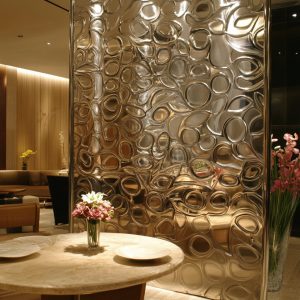 Textured decorative glass wall panels for elegant interior home design