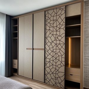 wardrobe door designs ideas with sliding panels and storage lighting 