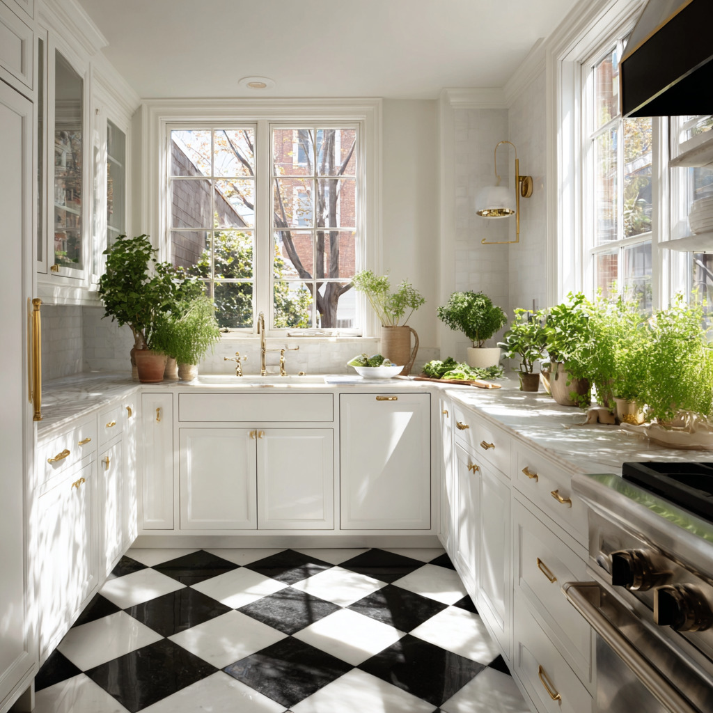 White shaker kitchen cabinets with cup pulls and shaker style doors