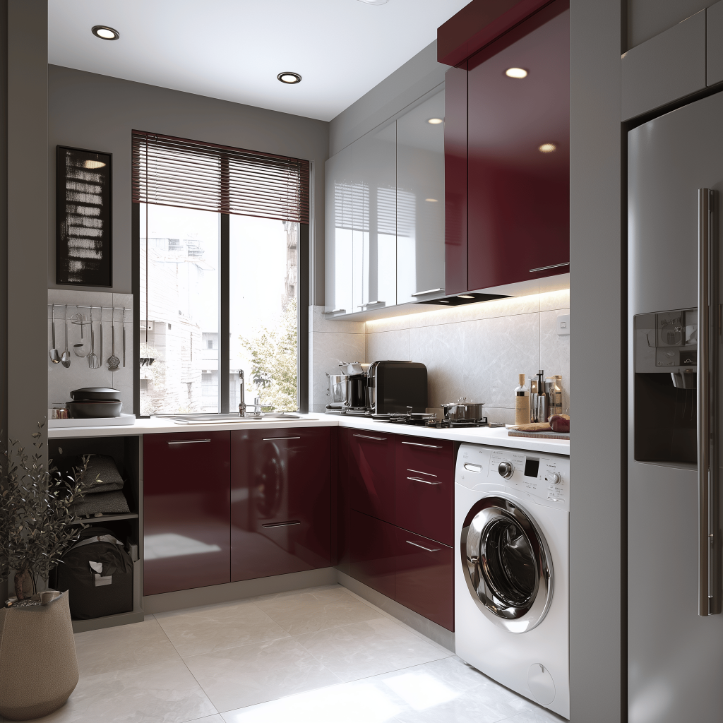 Low cost modular kitchen cost in India with PVC design