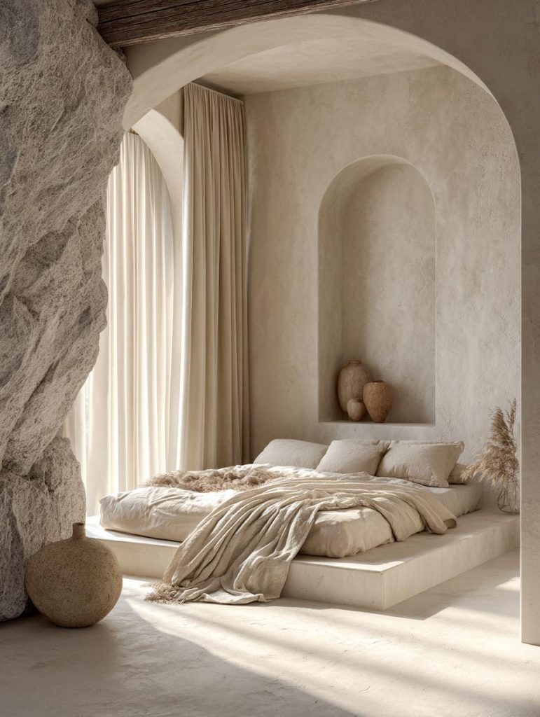 Polished glossy vitrified tiles texture reflecting soft ambient light in a luxury foyer