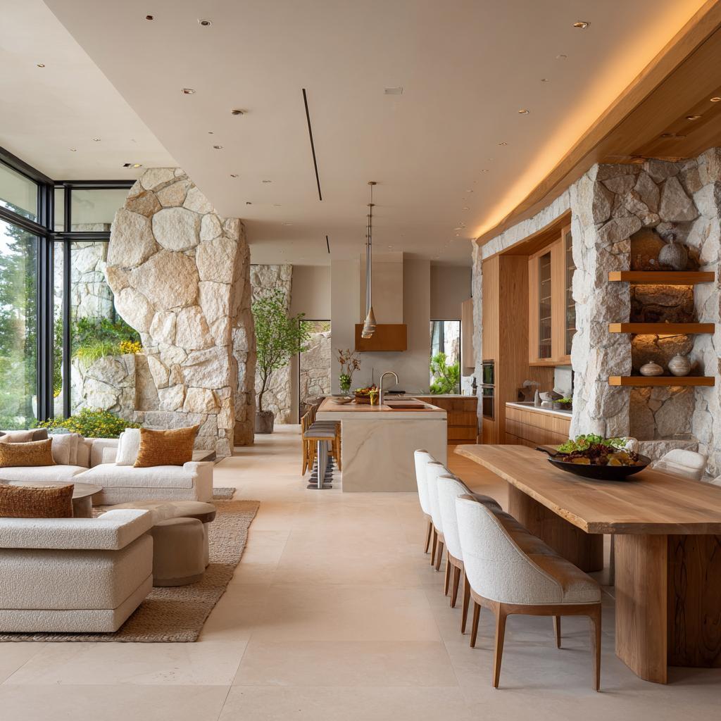 High-shine glossy vitrified tiles texture reflecting warm ceiling lights in a long hallway