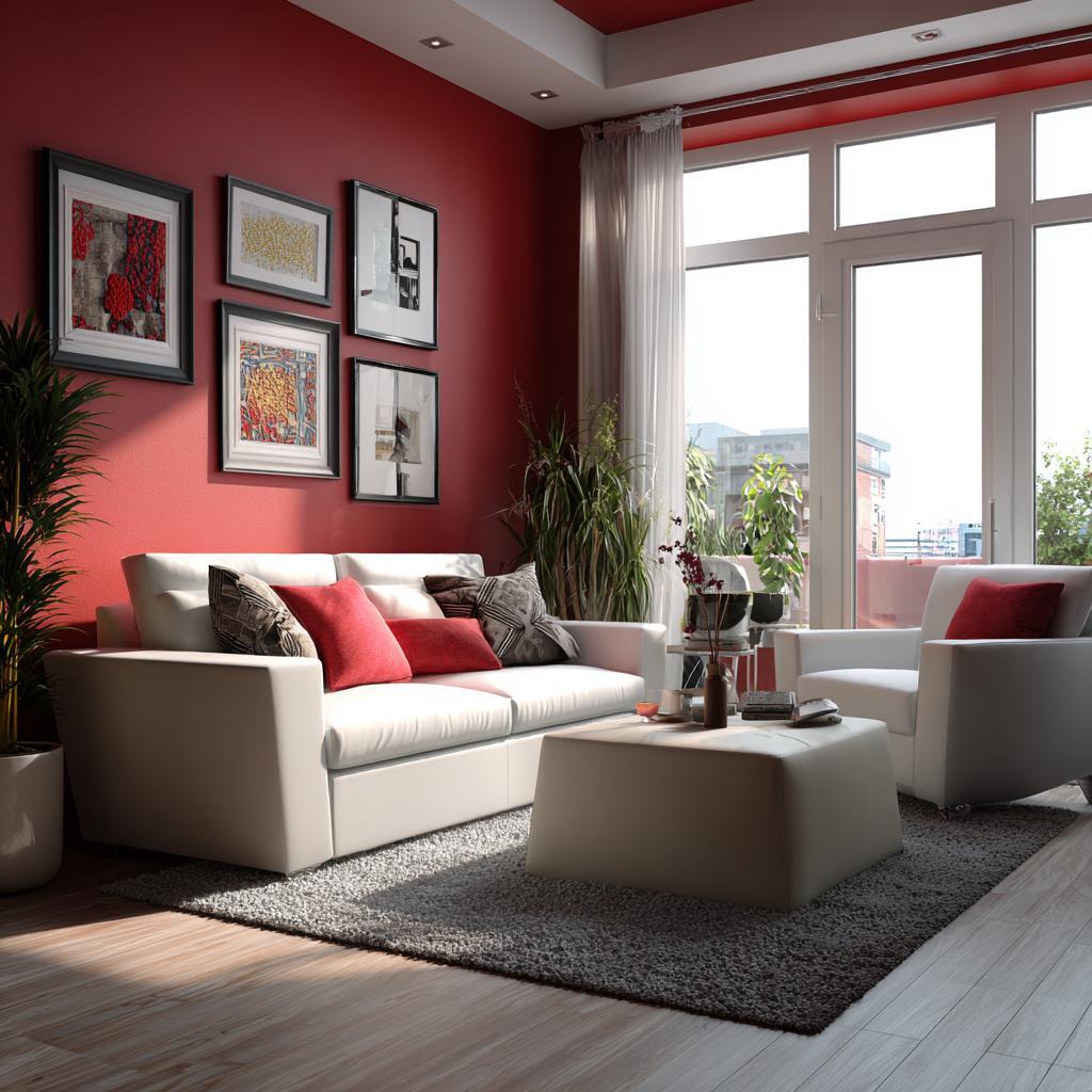 Interior wall colour combination ideas featuring a yellow sofa against soft grey surfaces