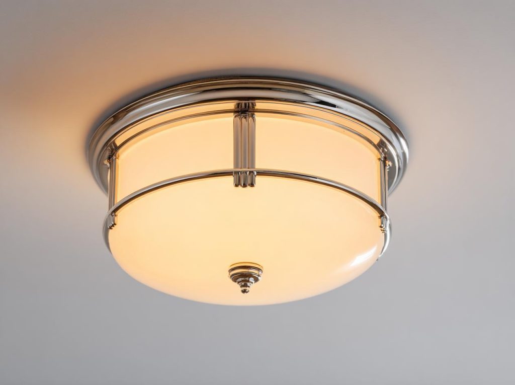 Classic dining room ceiling light fixtures with warm glass glow