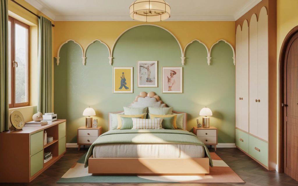 Stylish Vastu tips for kids room with green tones bed placement and balanced decor