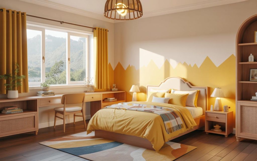 Bright Vastu tips for kids room with study desk natural light and balanced bed placement
