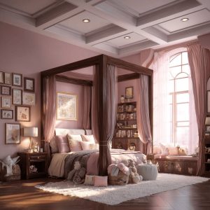 Charming luxury double bed design creating a dreamy and elegant bedroom space