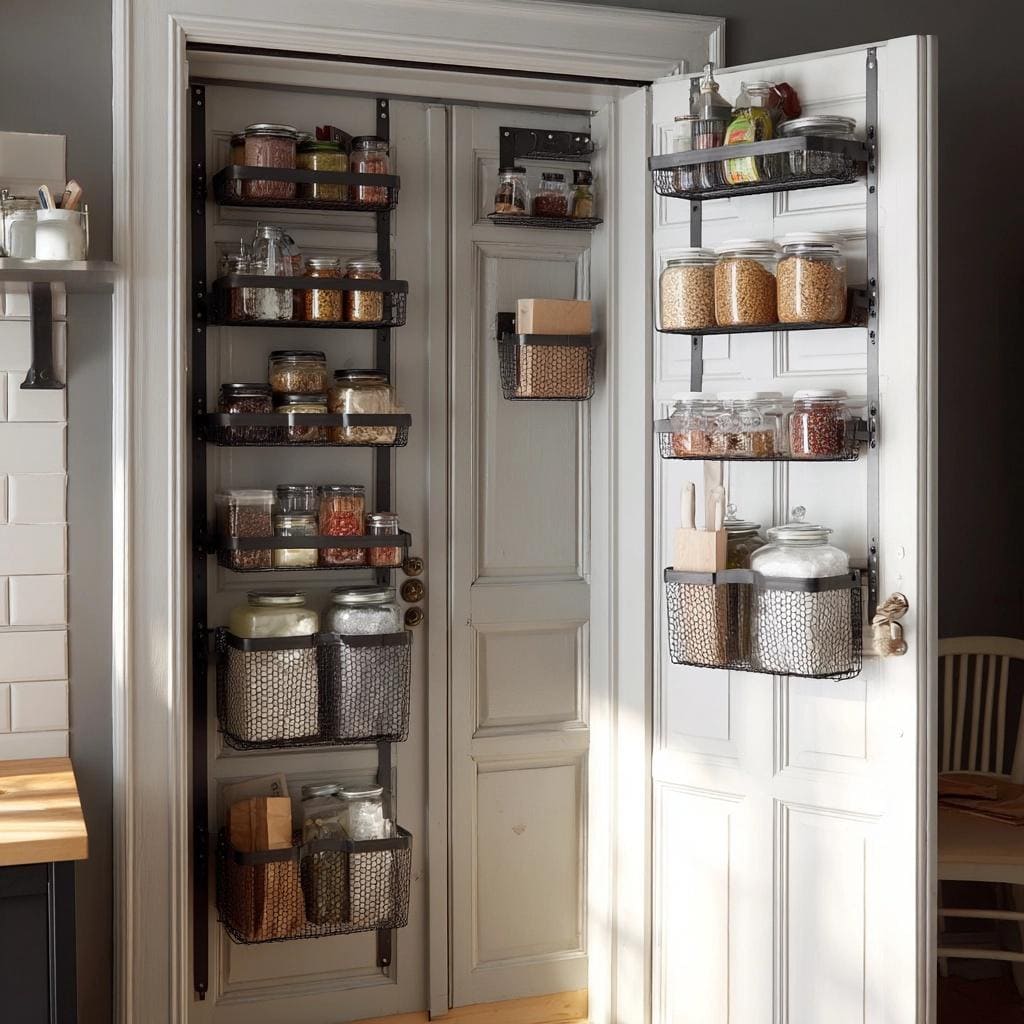 Smart kitchen cabinets pantry units with door storage racks organizing jars spices and essentials neatly
