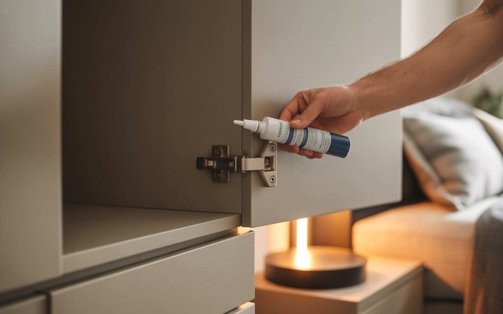 Durable best hinges for wardrobe doors being lubricated for smooth performance and long-lasting use