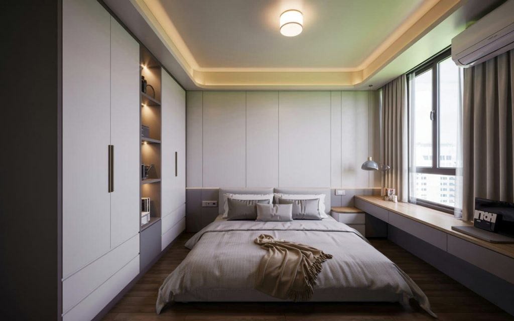 A versatile pop design showcasing a recessed tray ceiling with glowing amber led strips.