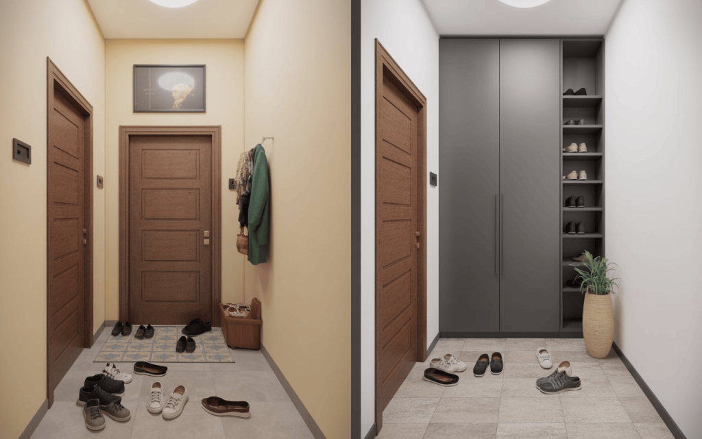 Smart entryway decor ideas with shoe storage cabinet clean hallway and organized home entrance space