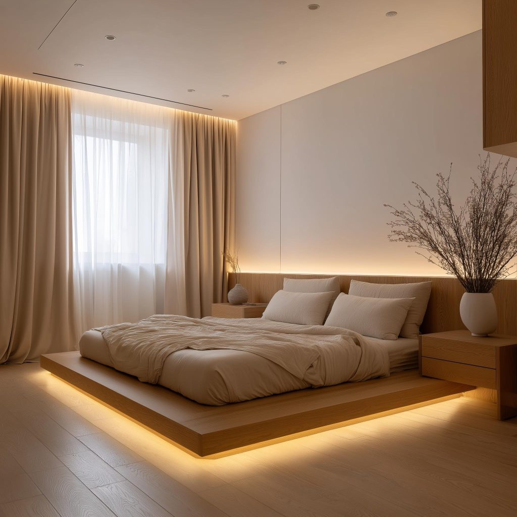 Modern minimalist bedroom design for small rooms
