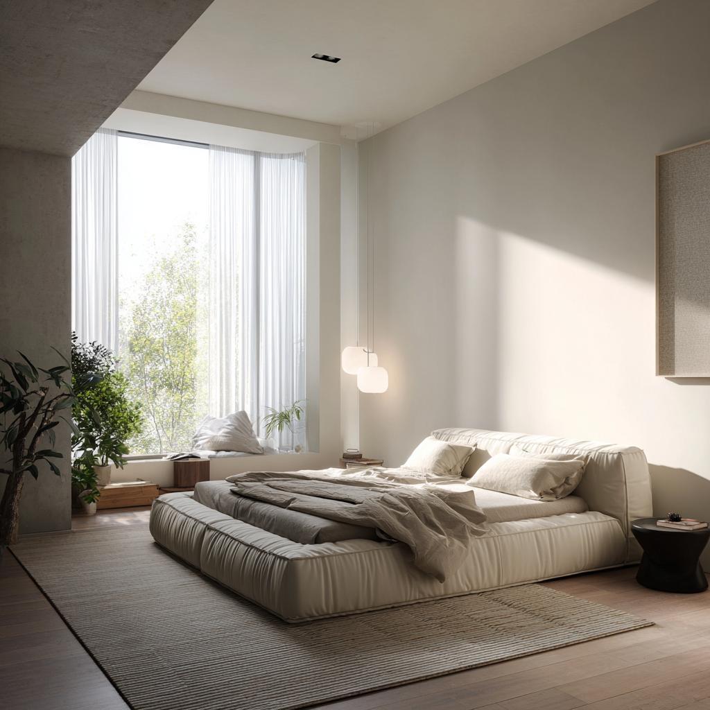 Modern minimalist bedroom design for small rooms