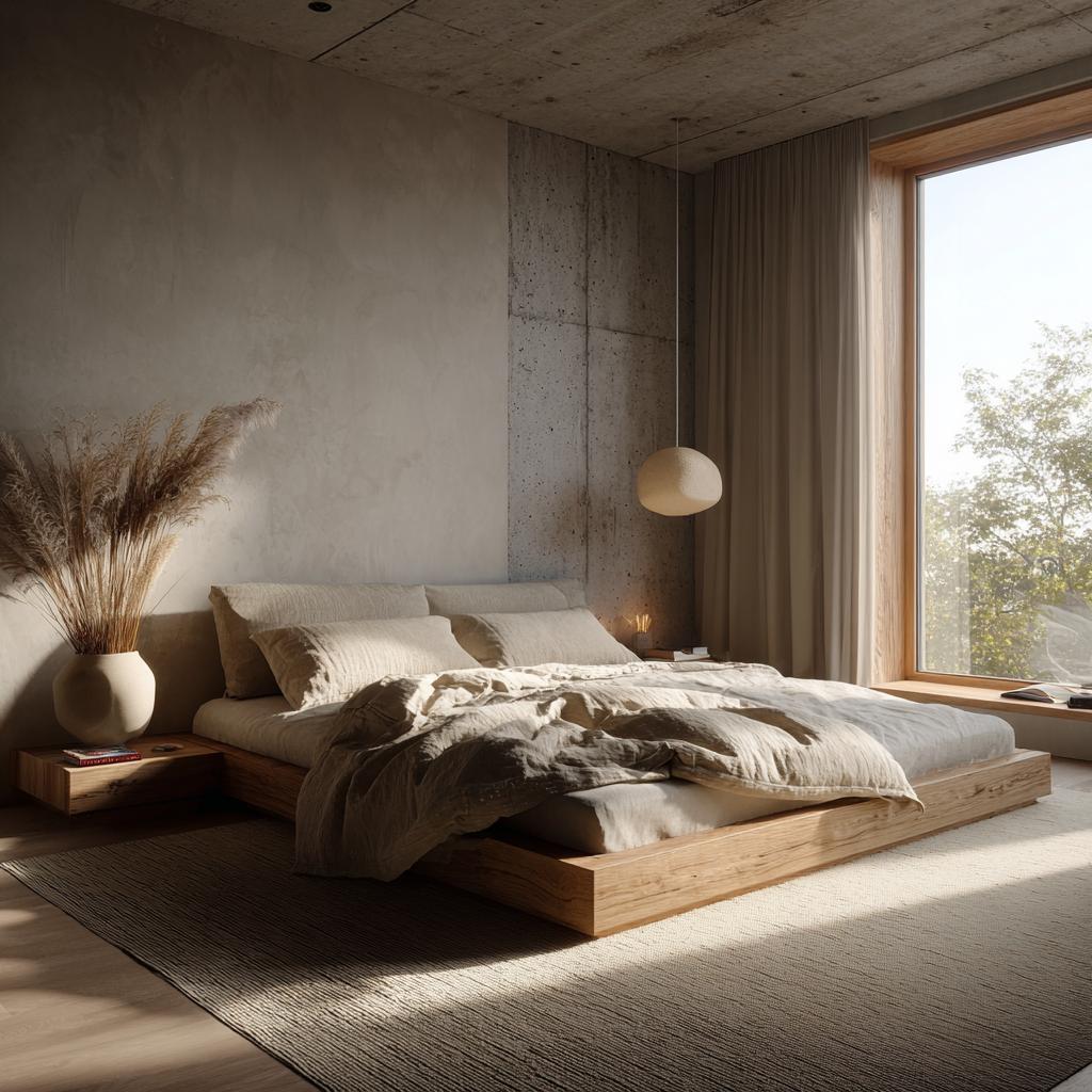Modern minimalist interior design for bedroom