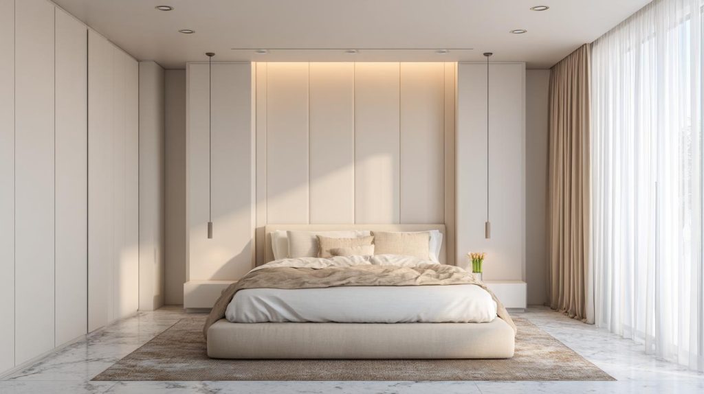 Modern minimalist bedroom interior design