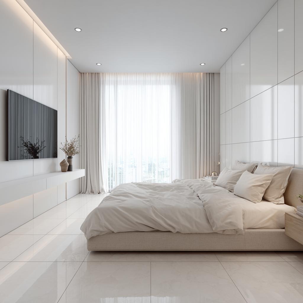 Modern minimalist bedroom design for small rooms