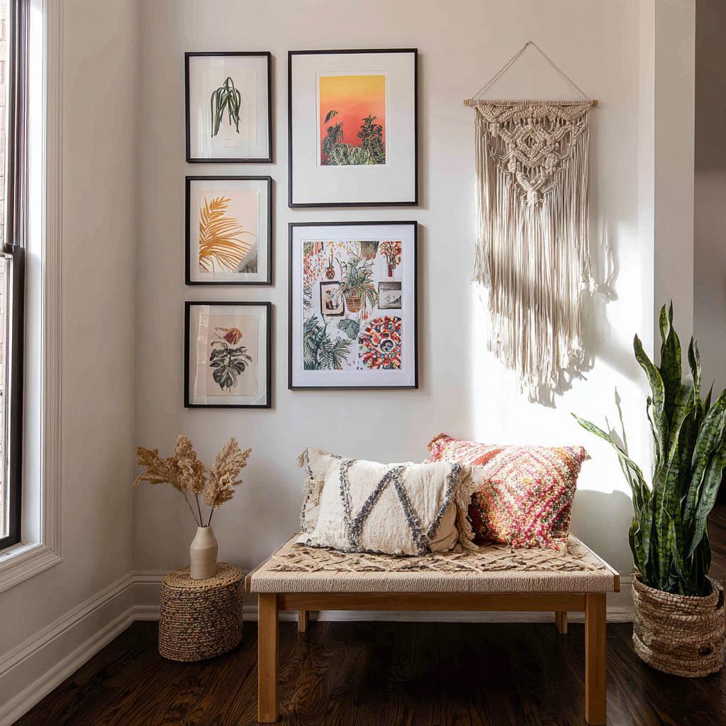 Modern living room with boho decor styling ideas