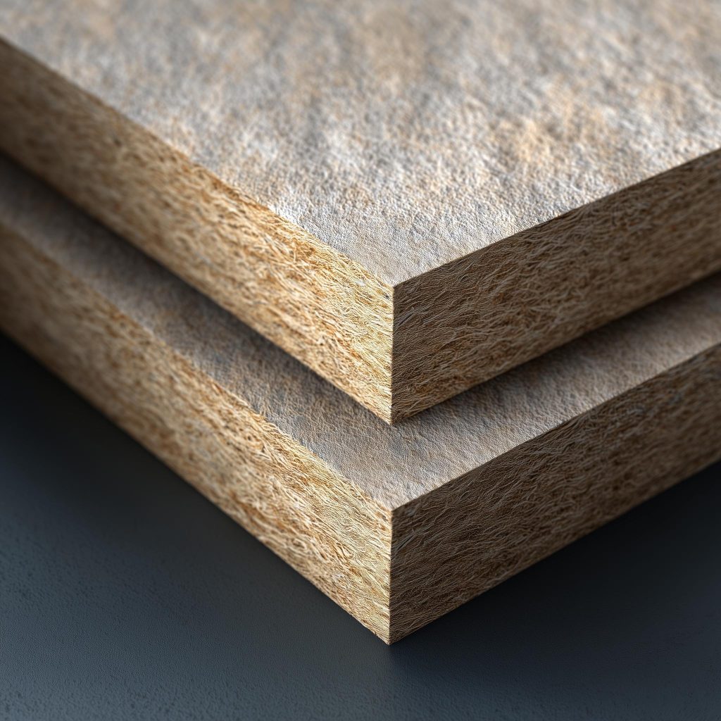 Durable particle board furniture showing layered wood texture and smooth engineered finish