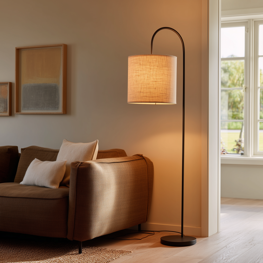 Cozy living room corner decor with floor lamp ideas