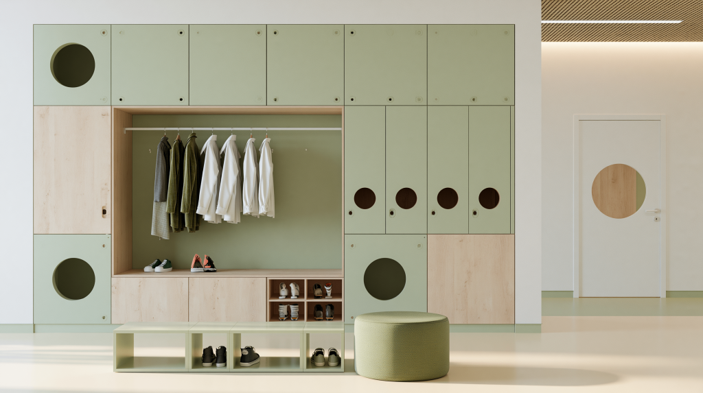 Elegant almirah position as per vastu with wooden wardrobe, warm lighting, and modern bedroom decor