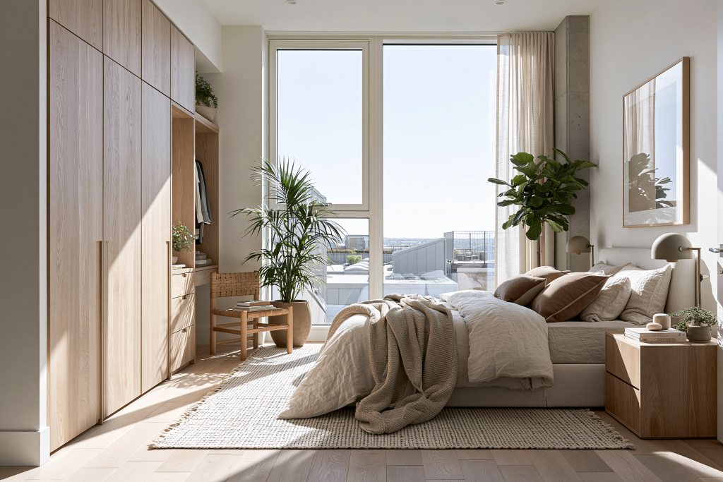Modern vastu for almirah position in bedroom with wardrobe near wall