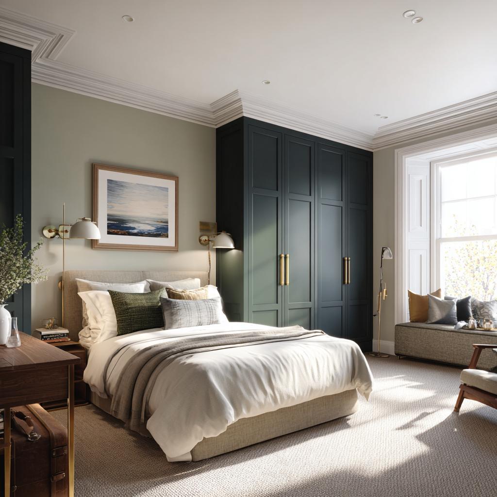 Neutral bedroom wardrobe modern traditional bedroom design