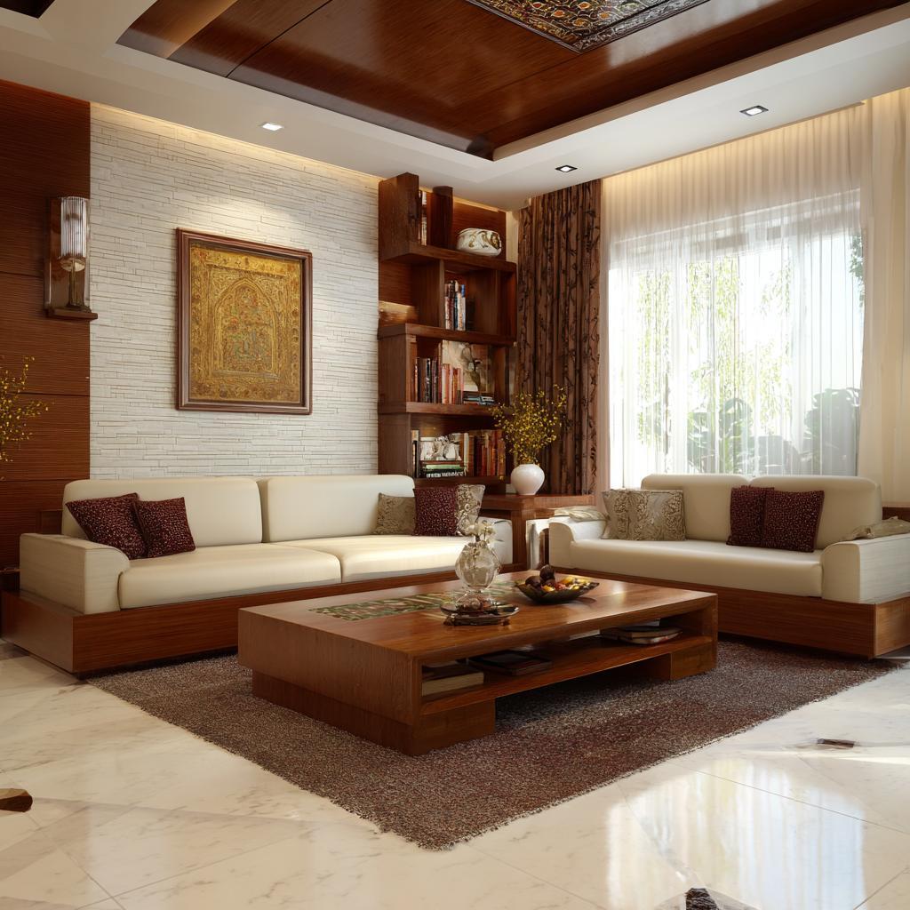 Indian living room modern traditional interior design