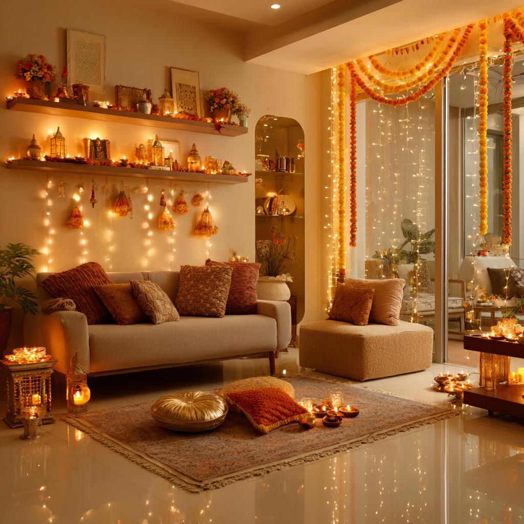 Vastu entrance decor Akshaya Tritiya festive living room