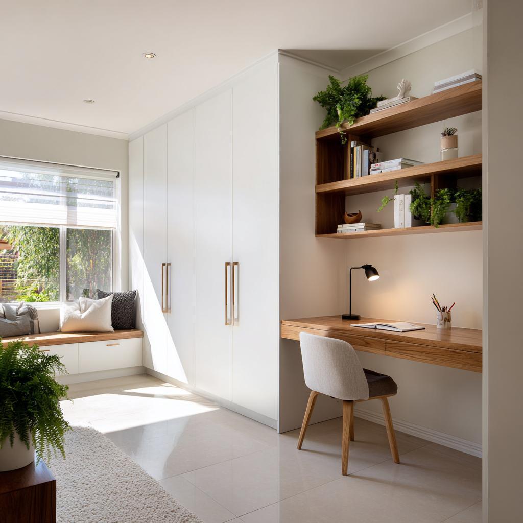  Compact desk wardrobe bedroom office organisation ideas