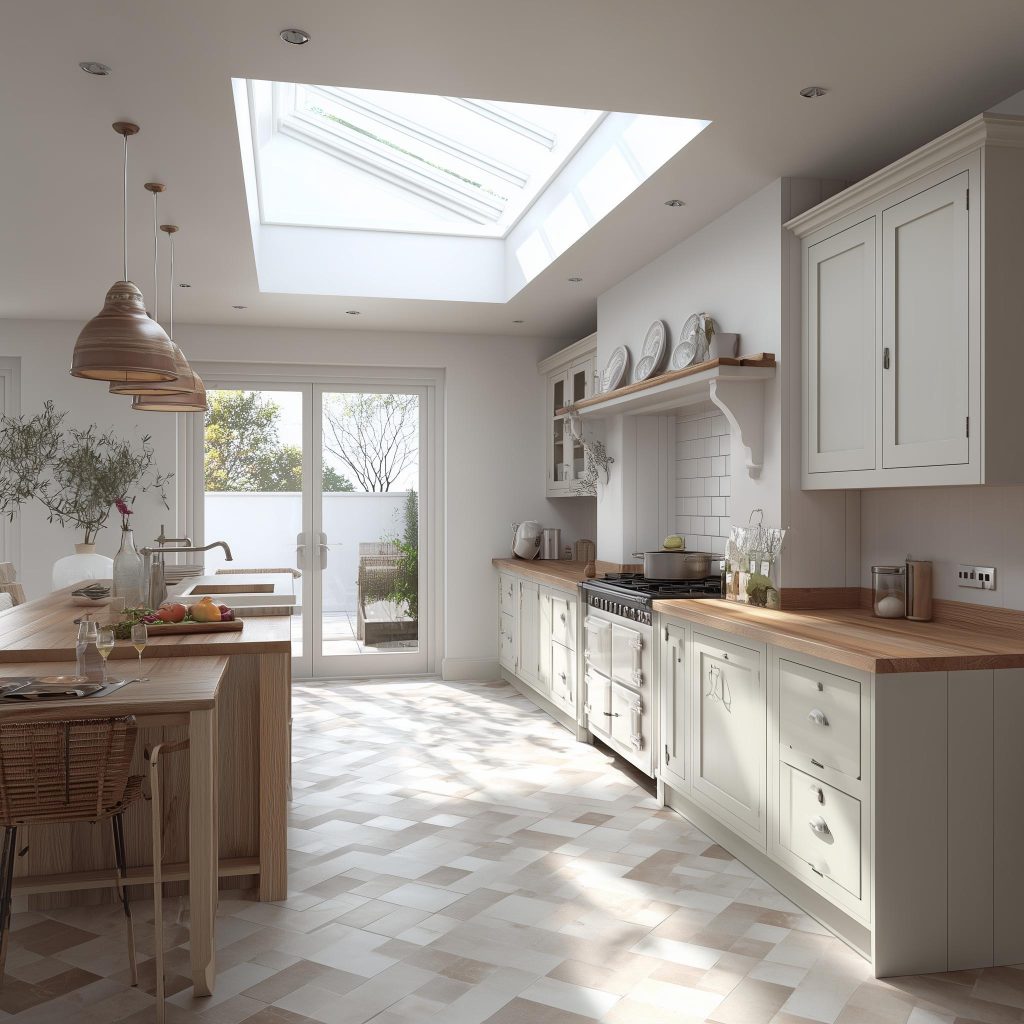 Shaker style kitchen cabinet design open shelves