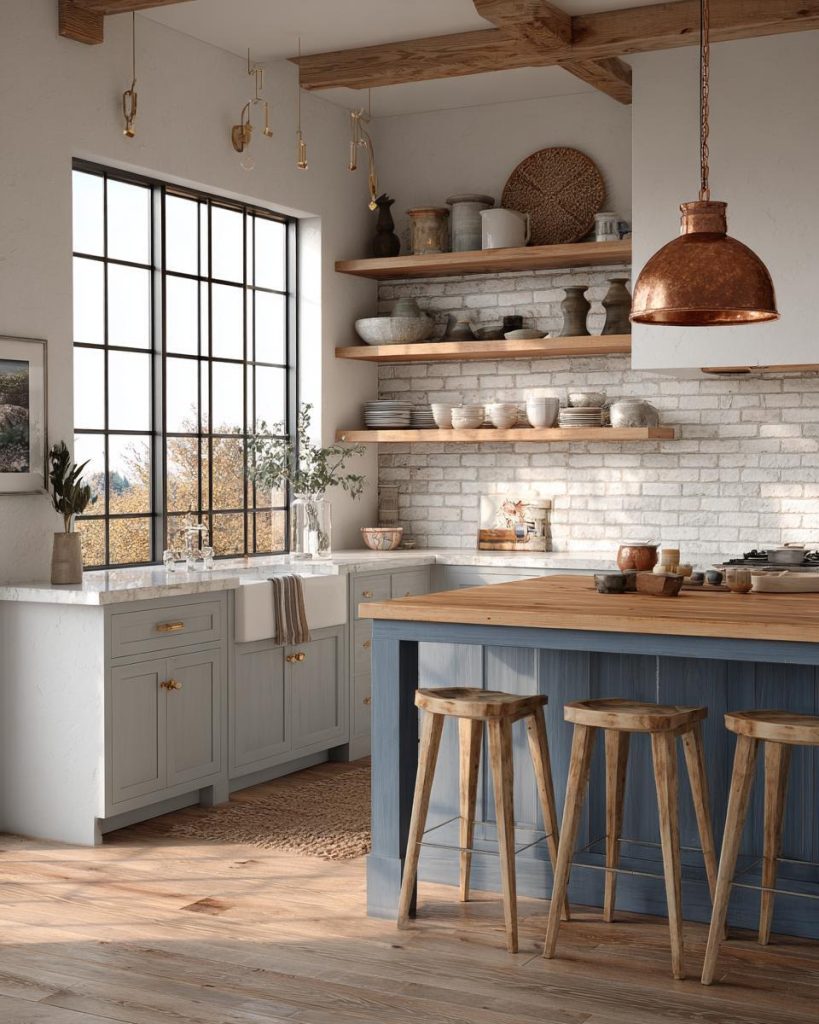  Open shelves shaker base kitchen cabinet types