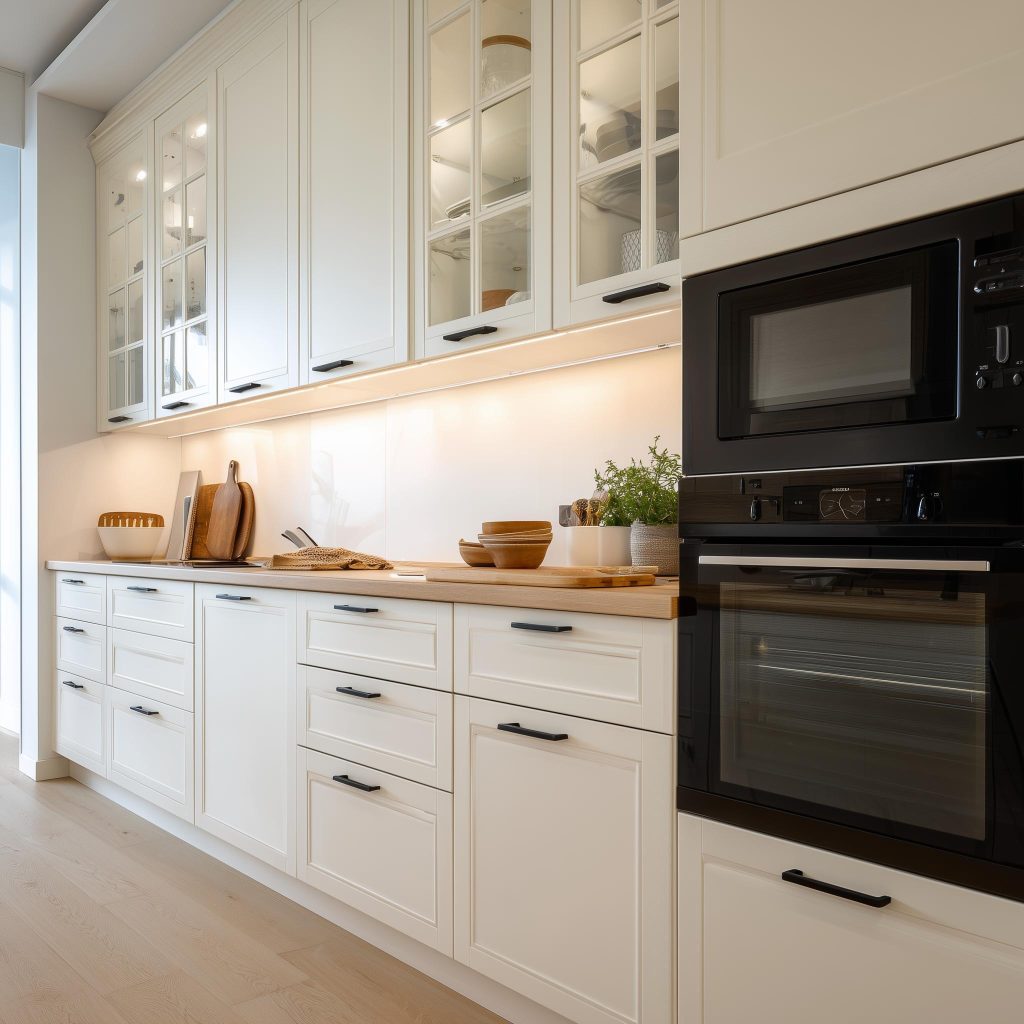 white waterproof kitchen cabinets durable Indian kitchen