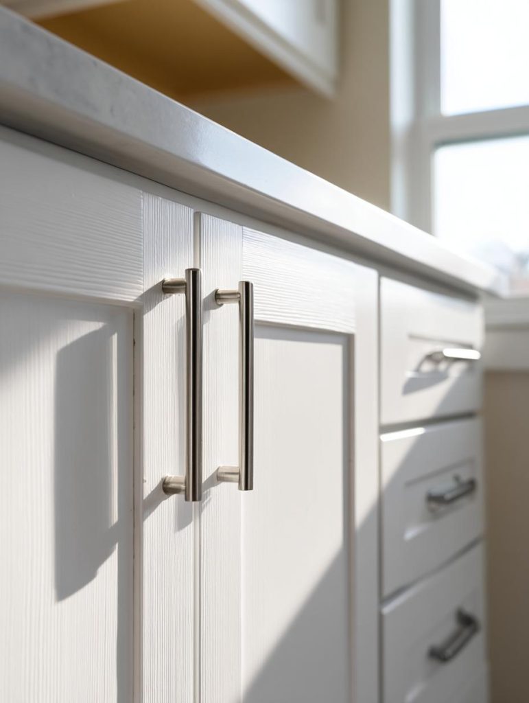 PVC waterproof kitchen cabinet doors white