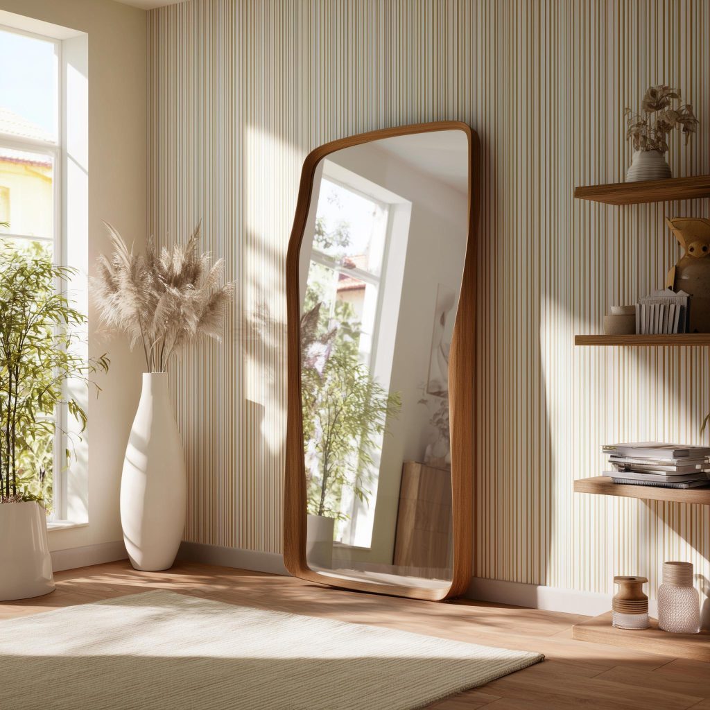 Floor mirror wall panel rental house decorating no damage