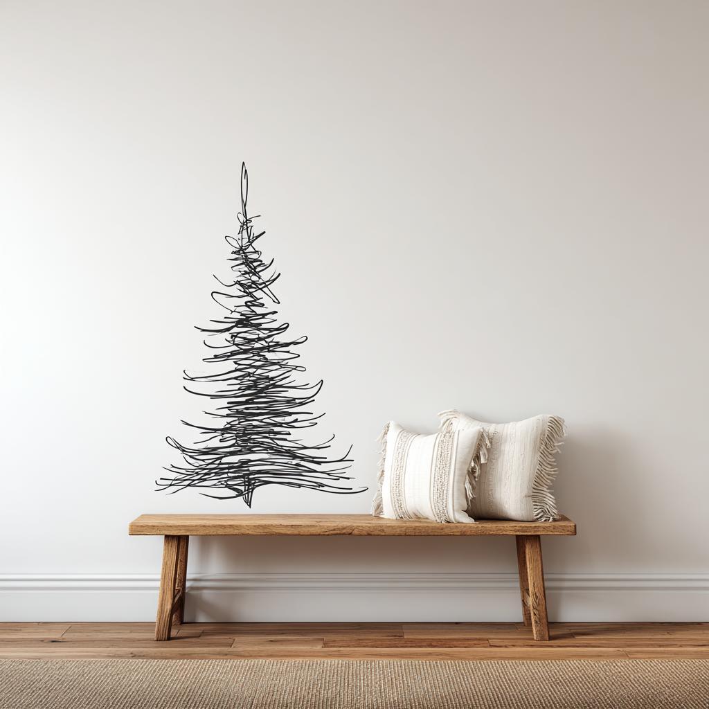 Line art decal bench rental house decorating no damage