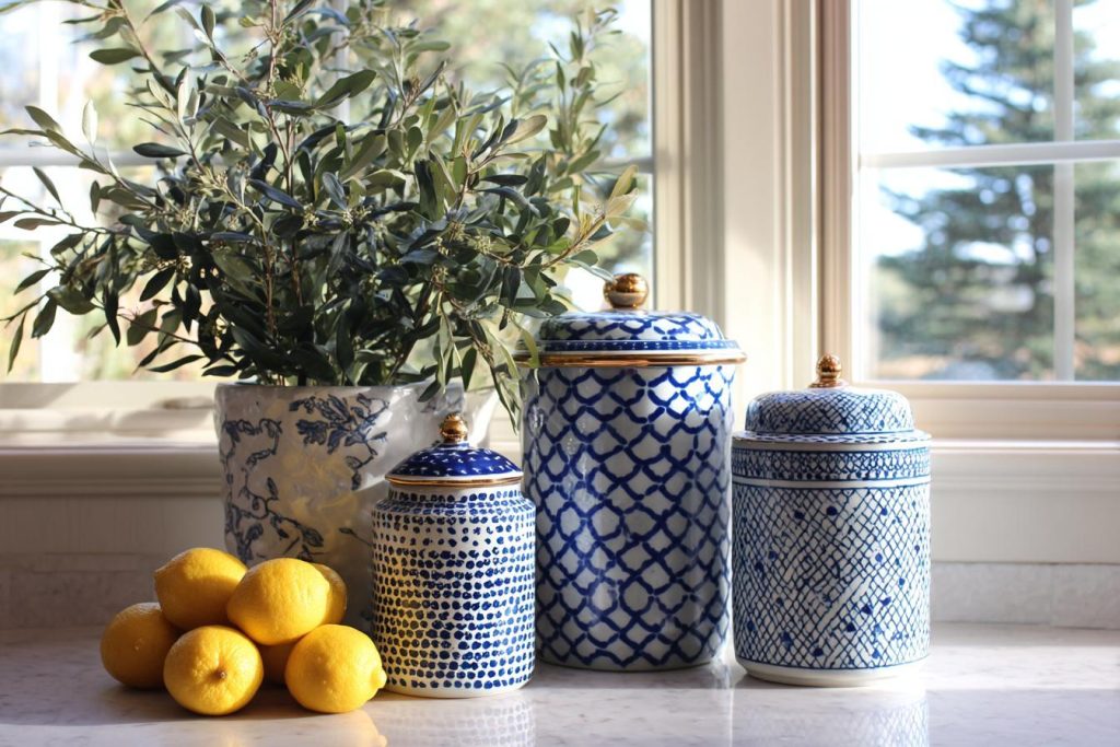 Jars plant windowsill rental kitchen decor ideas