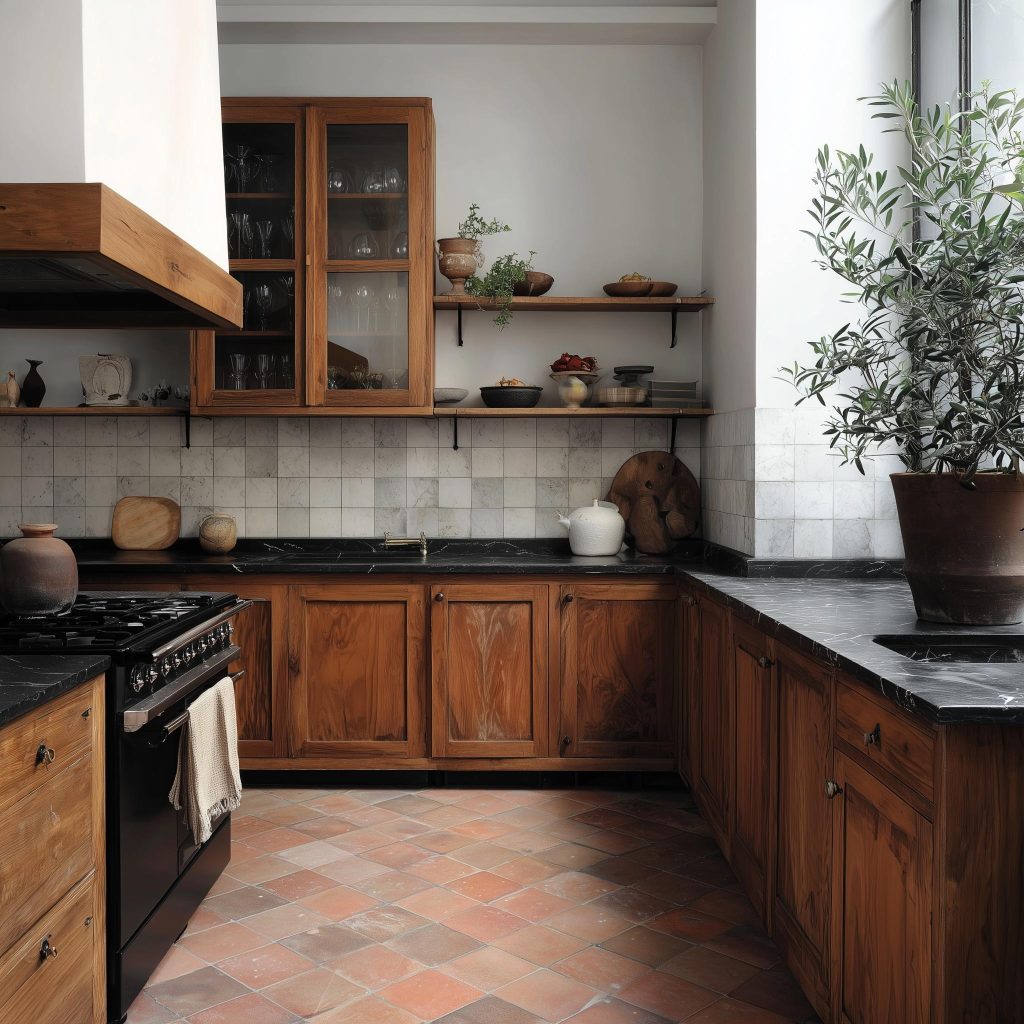Terracotta tile flooring kitchen easy maintenance surface