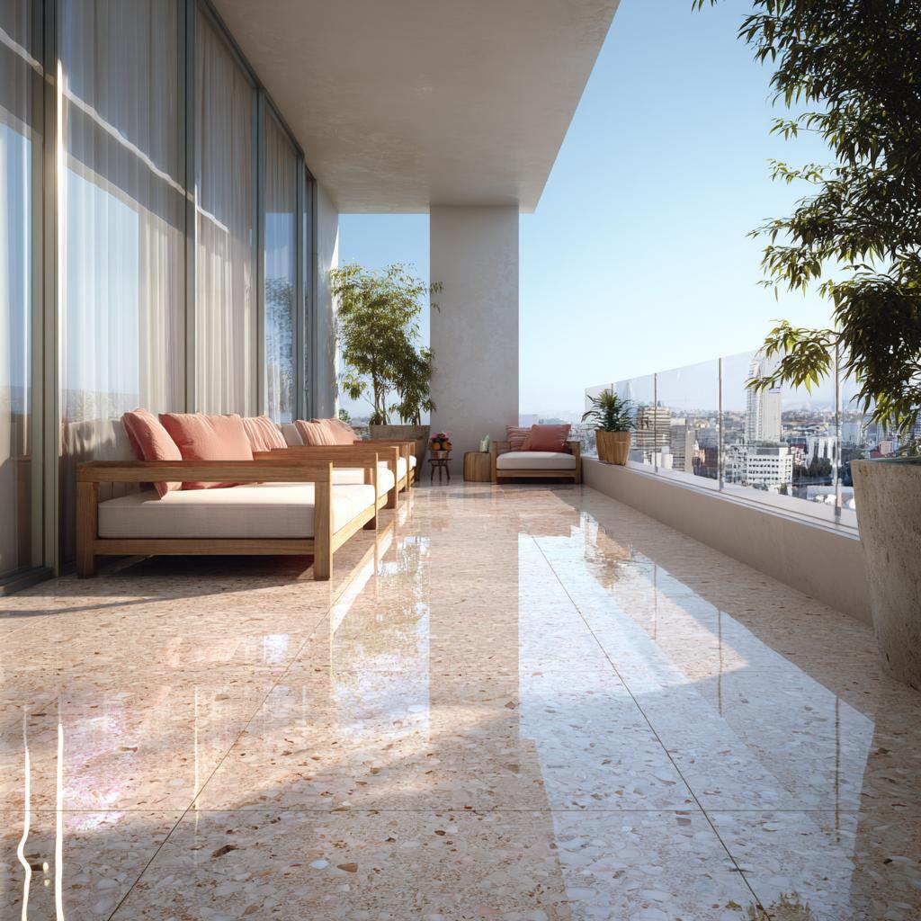  Polished terrace mosaic flooring vs tiles comparison