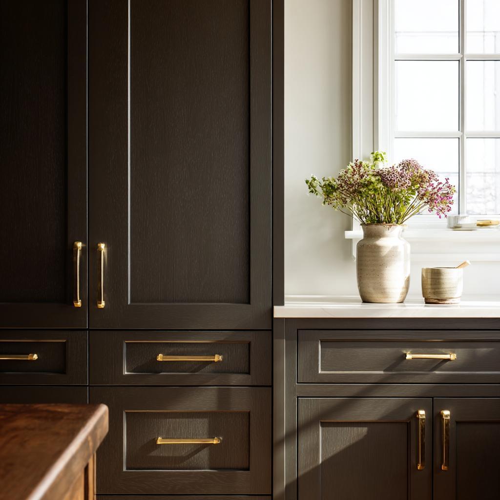  dark finish kitchen cabinets humidity resistant material