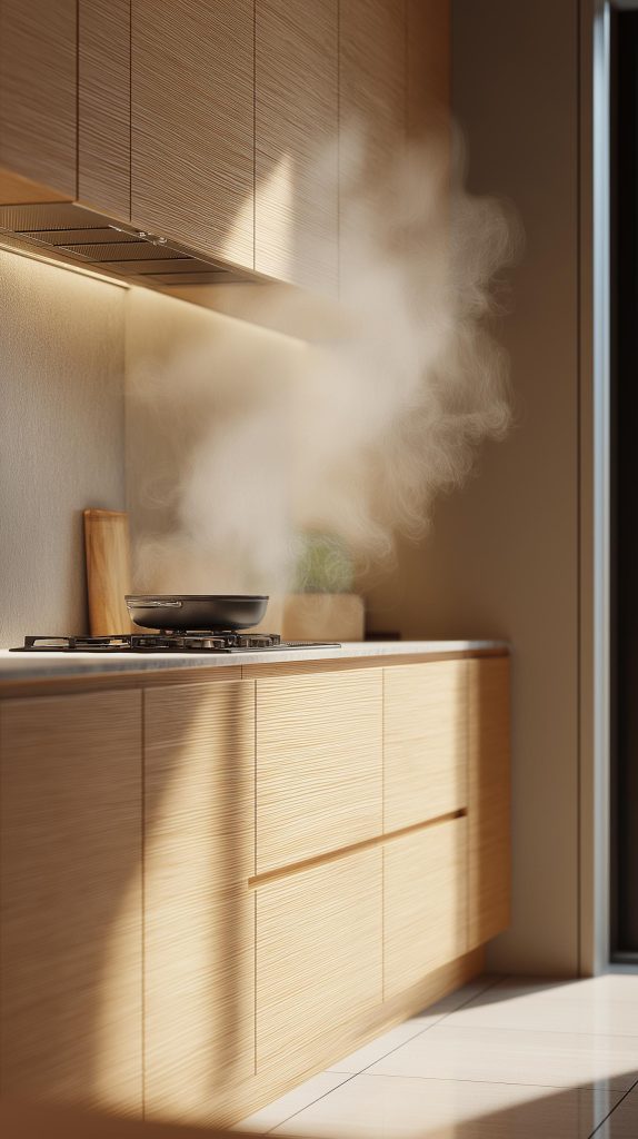  steam grease buildup modular kitchen cabinet deep cleaning