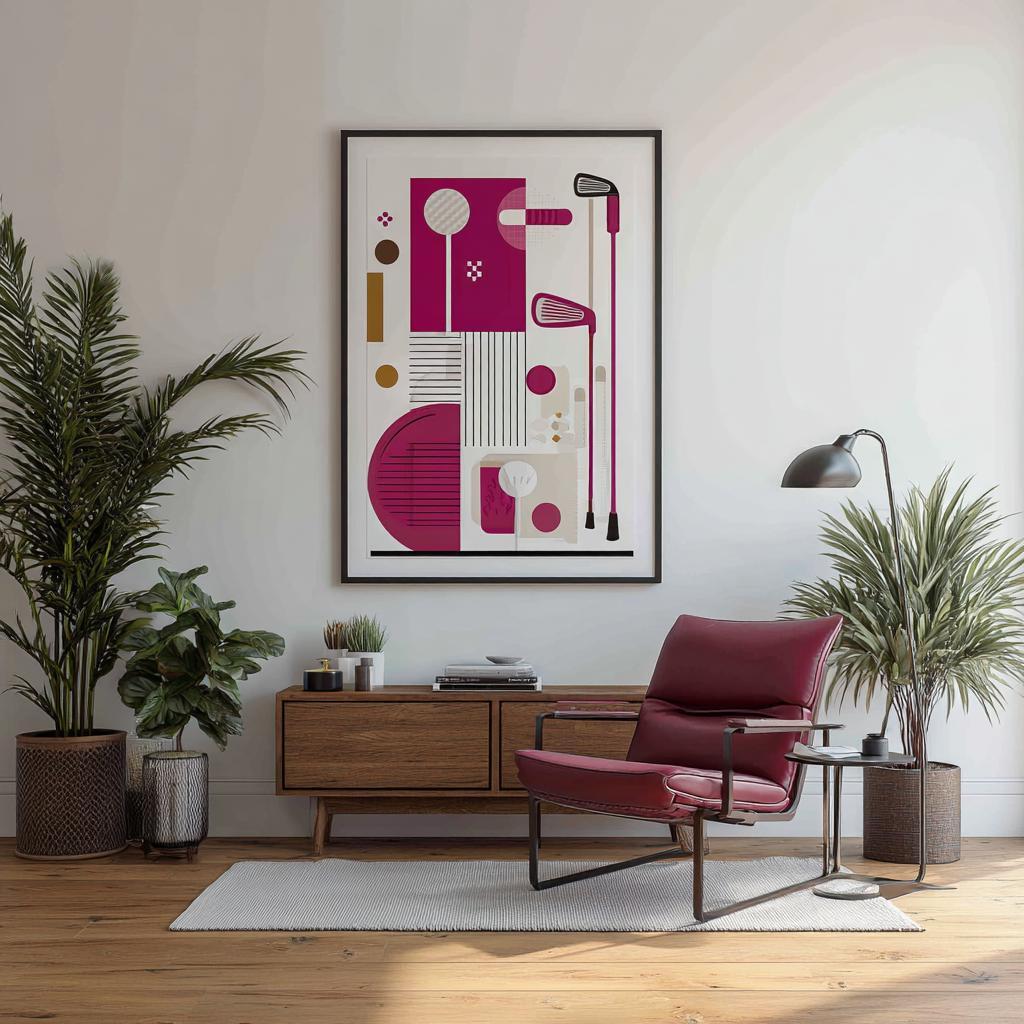 Retro modern interior statement chair neutral wall