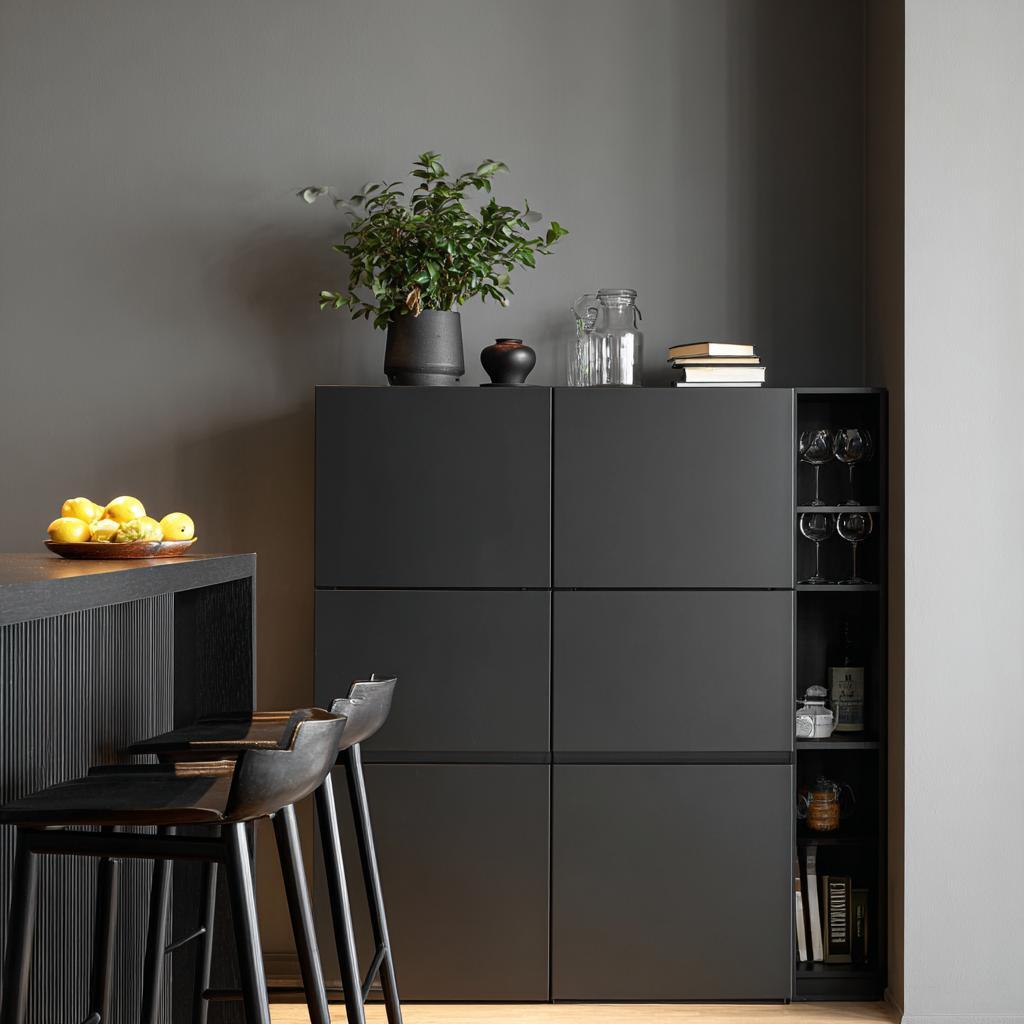  Dark melamine board storage unit maintenance