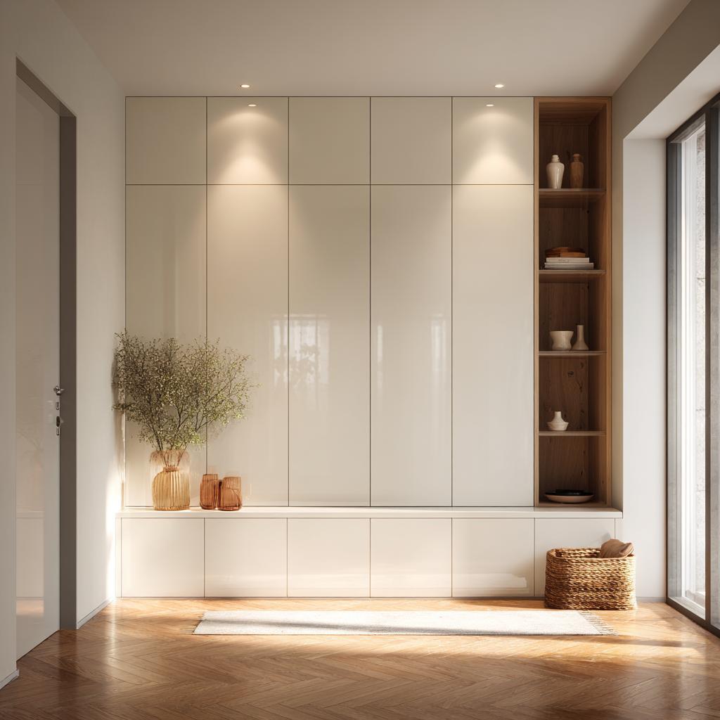 Melamine board wardrobe interior design