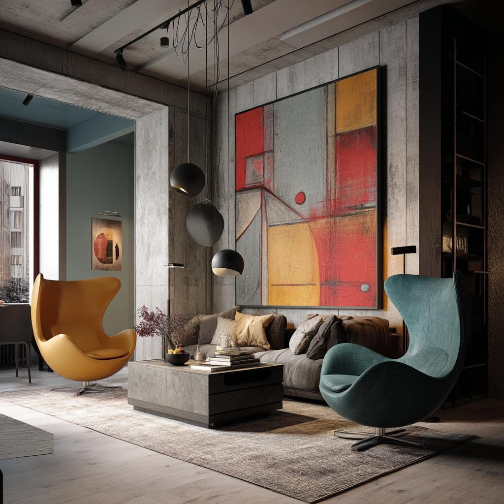 Modern interior design clean lines open space