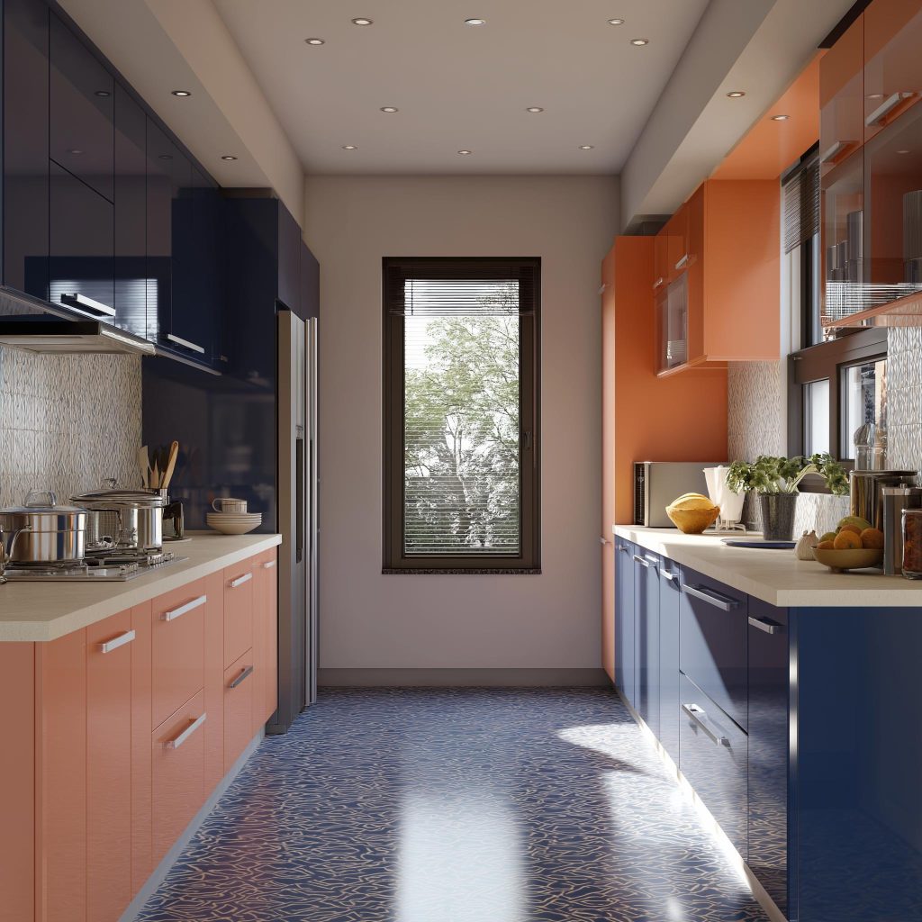 parallel modular kitchen layout appliance placement