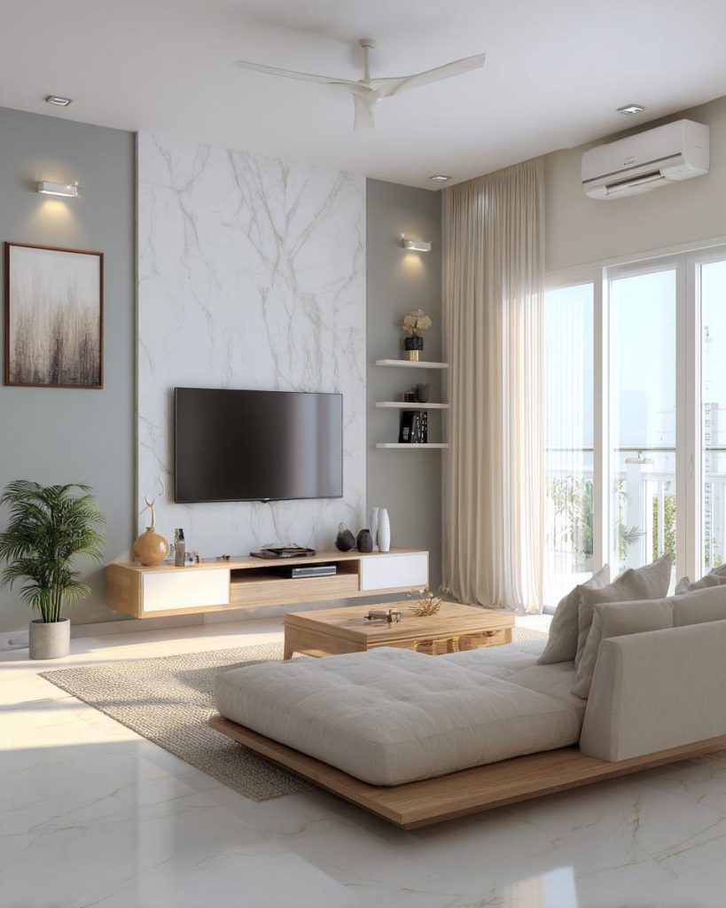 2 BHK living room interior design Pune