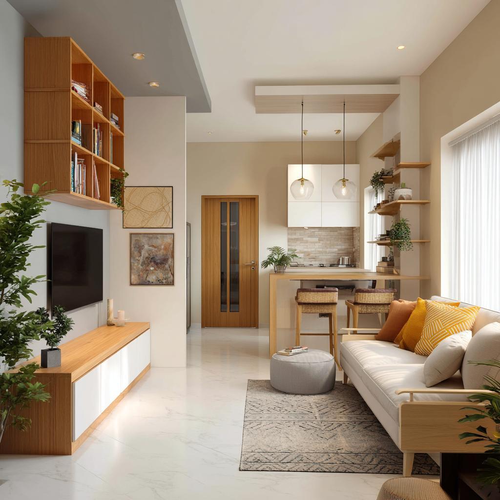 2 BHK flat interior design Pune open plan