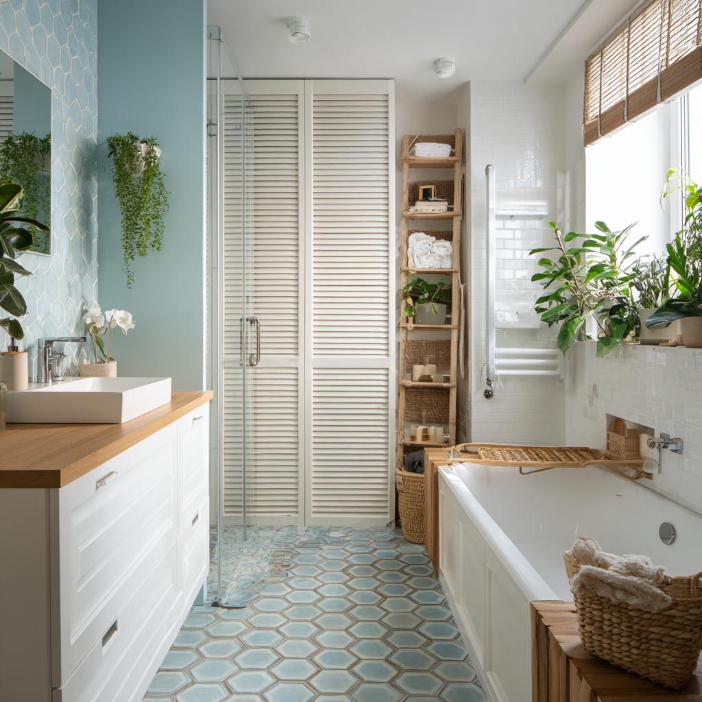 mid-range bathroom renovation cost India shower storage
