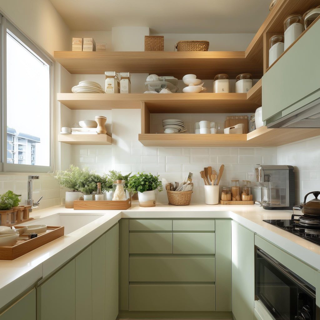  kitchen interior integrated appliances marble wood